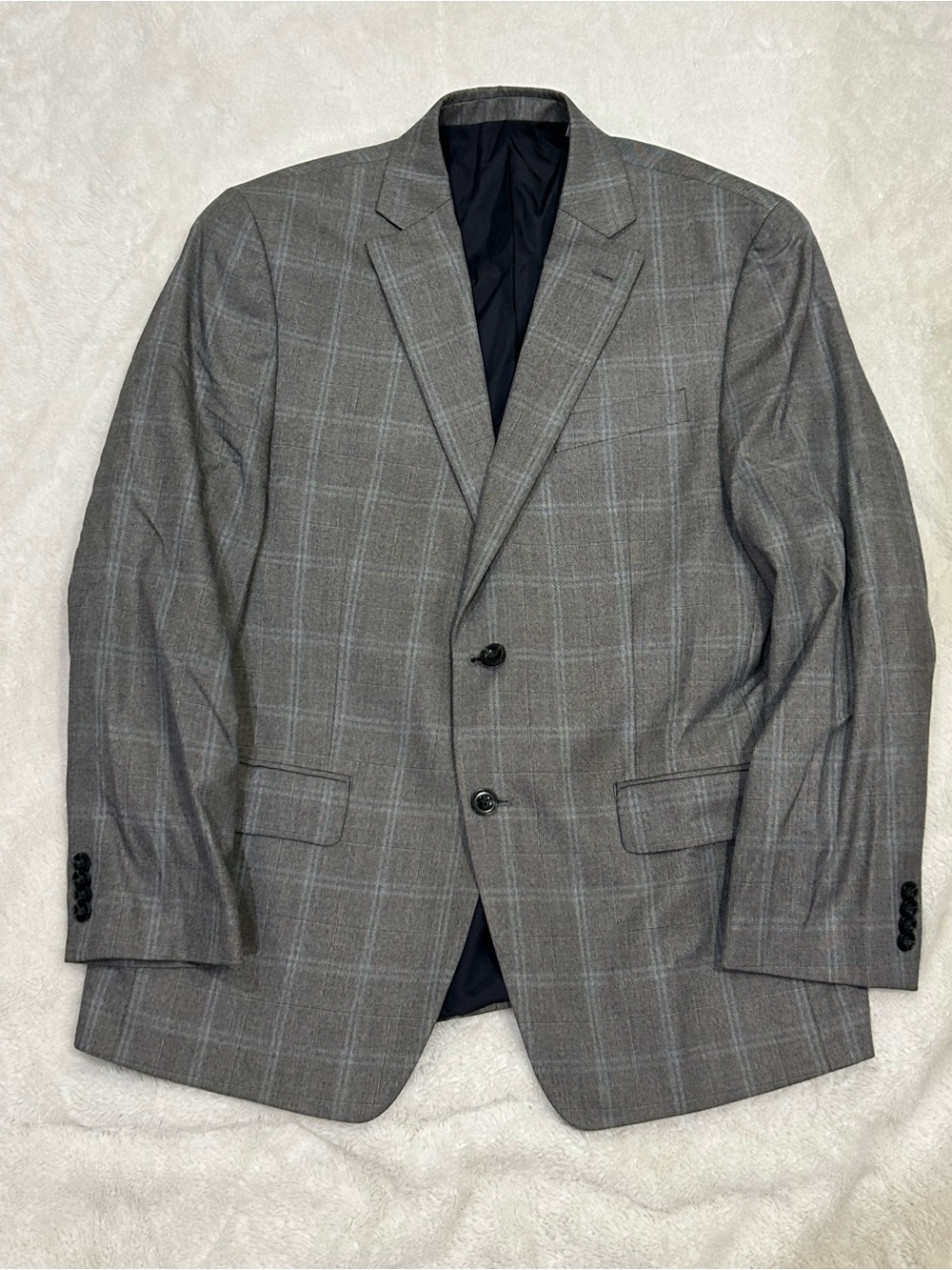 Michael Kors Men’s Gray Plaid Two Button Collared Classic Jacket Blazer s 40R